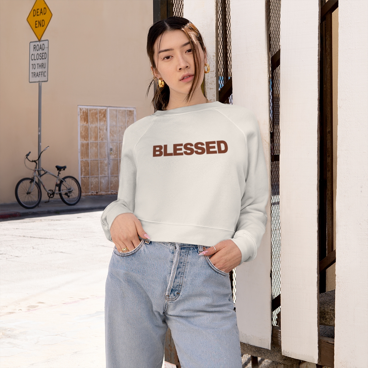 Blessed Women's Cropped Fleece Pullover - Image 4